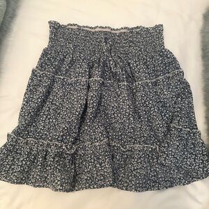 Blue Floral Mini Skirt (size small)